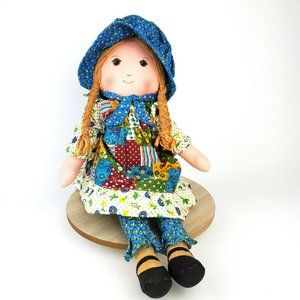 VINTAGE Original 15" Holly Hobbie Rag Doll by Knickerbocker RARE Sock color!